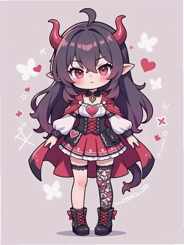 Hình nền cute chibi nữ trong trang phục học sinh đáng yêu