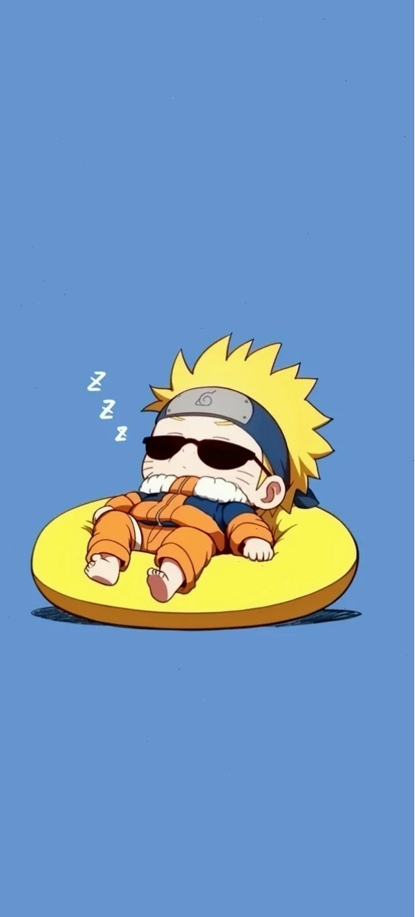 Hình nền Naruto chibi với hiệu ứng ánh sáng lung linh