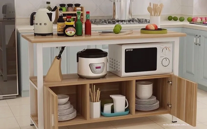 Kệ trang trí giúp tối ưu diện tích bếp