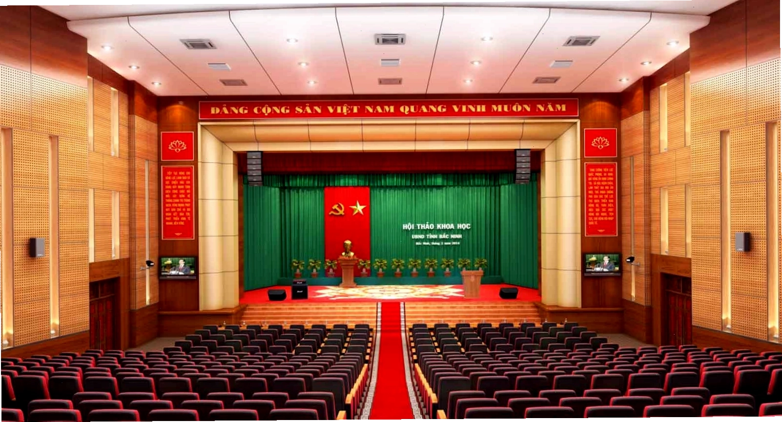 Không gian hội trường UBND trang trọng