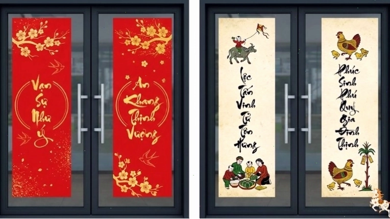 Mẫu decal chữ thư pháp, câu chúc Tết 3