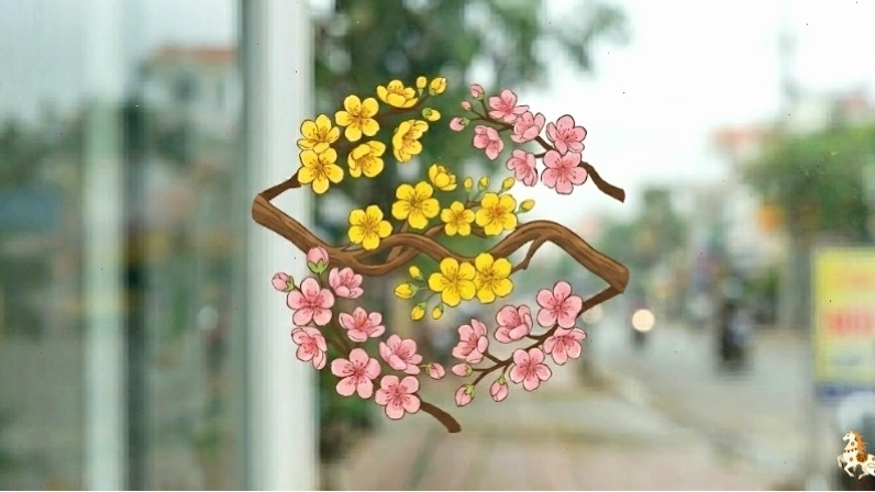 Mẫu decal hoa mai, hoa đào 6