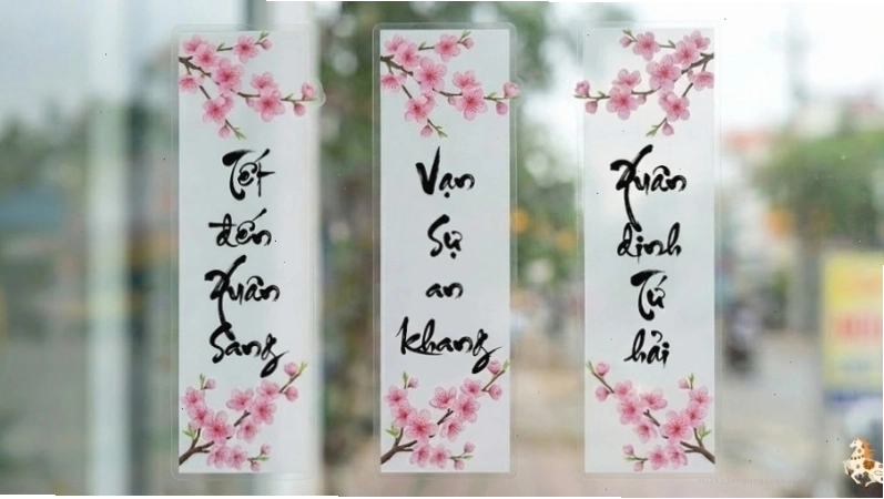 Mẫu decal hoa mai, hoa đào rực rỡ cho ngày Tết 2026