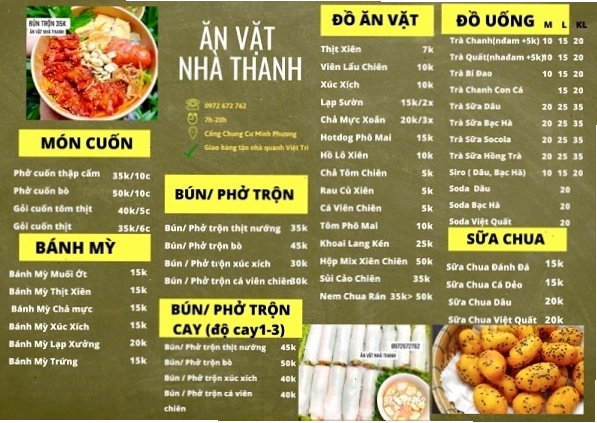 Mẫu menu đơn giản trang trí theo phong cách tối giản cho quán nước