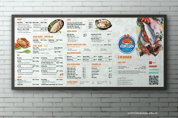 Mẫu menu thiết kế đơn giản với các icon minh họa đồ uống