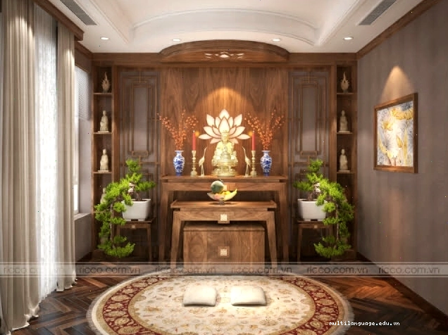 Mẫu trang trí phòng thờ đẹp và ấn tượng