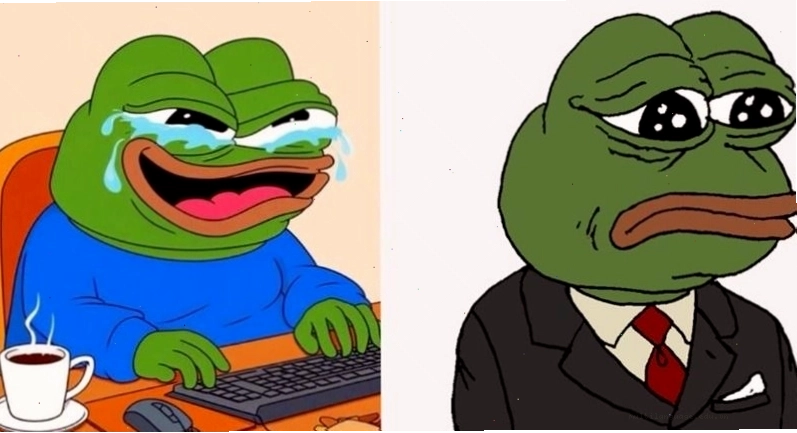 Meme ếch xanh với ánh mắt lờ đờ và vẻ mặt ngán ngẩm