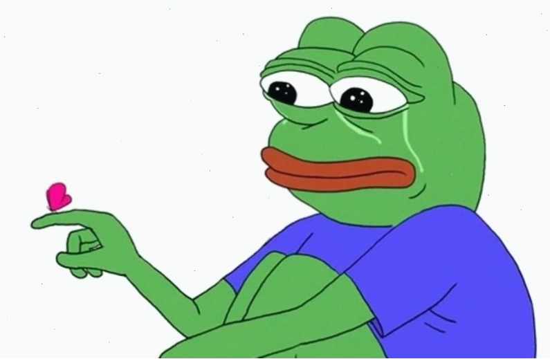 Meme ếch xanh với đôi mắt nhắm nghiền, tỏ vẻ mệt mỏi
