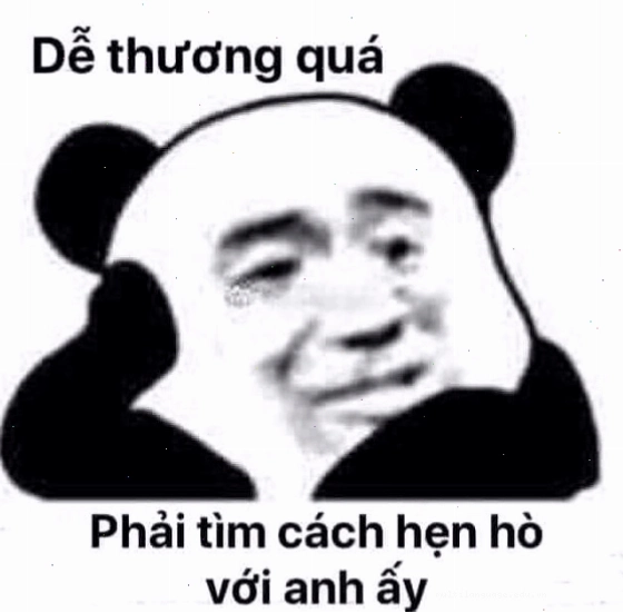 Meme gấu trúc biểu cảm mê trai