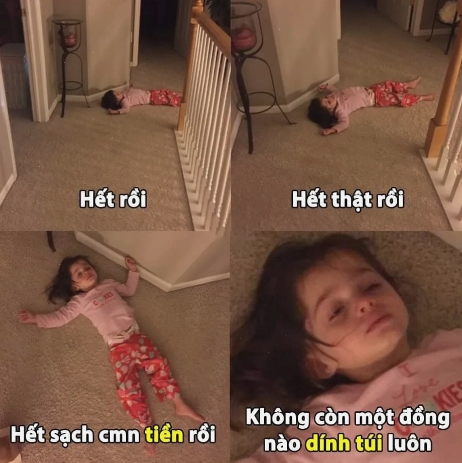 Meme hết tiền tiêu xài