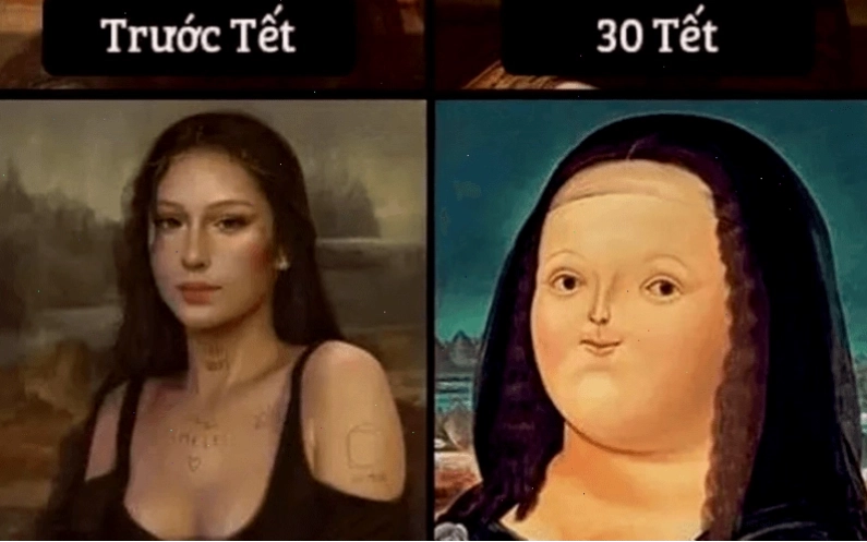 Meme Tết hài hước về chủ đề ăn uống ngày lễ