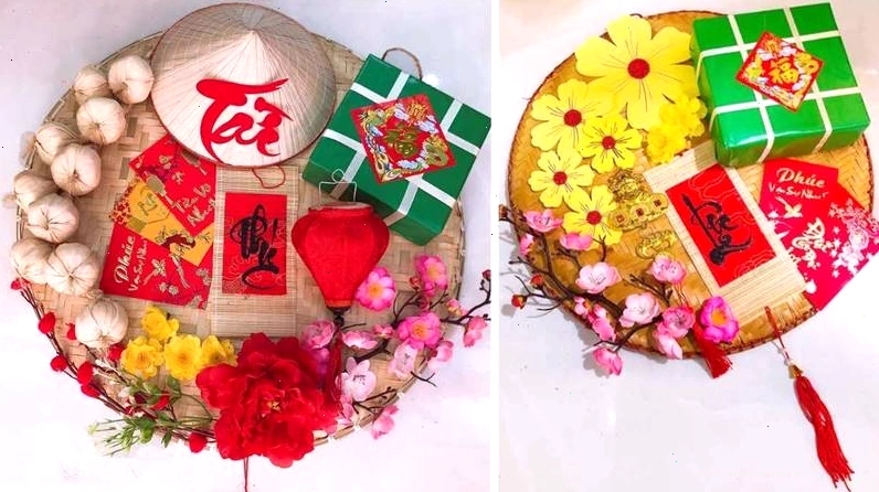Mẹt trang trí bánh chưng