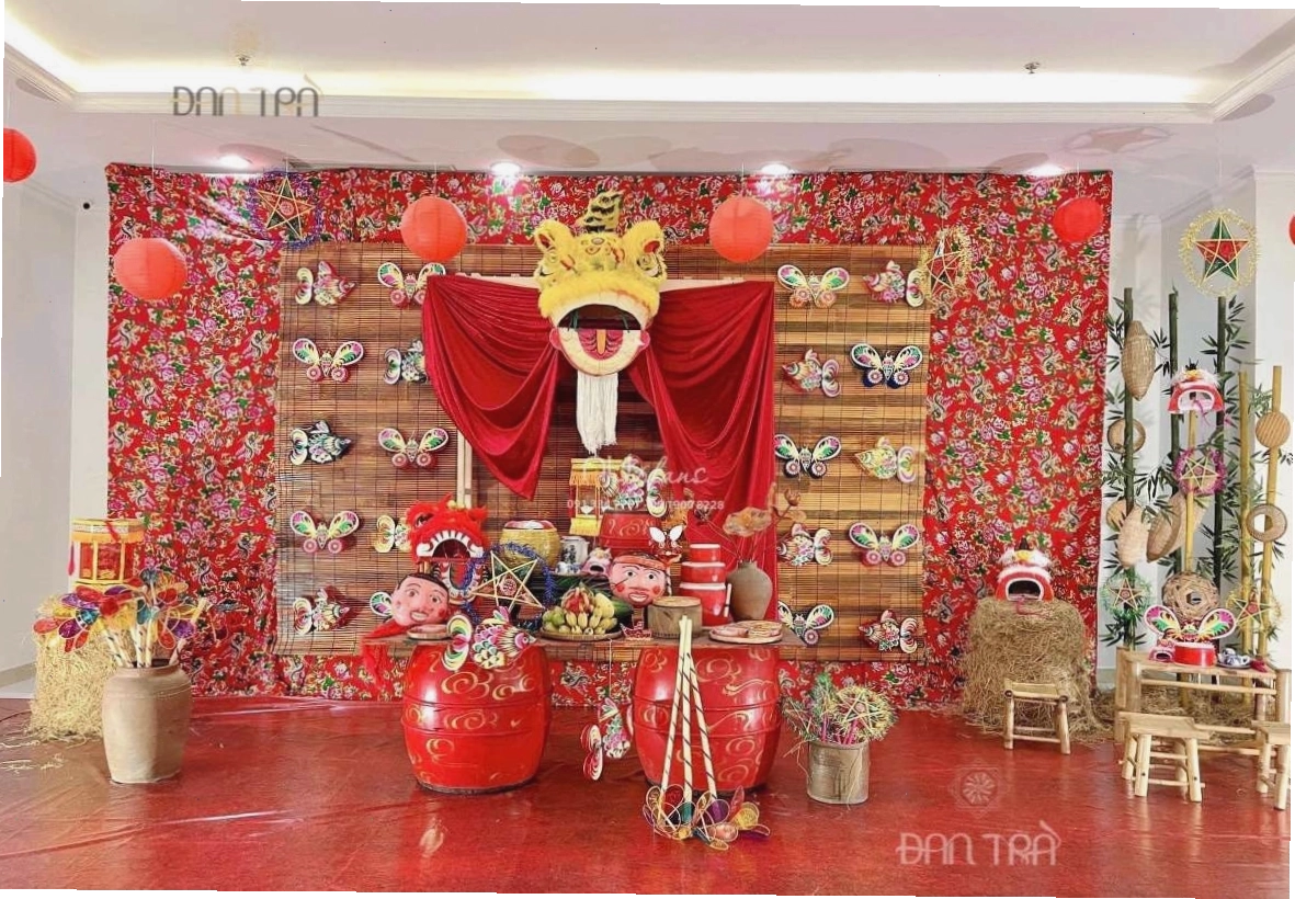 Phông nền trang trí trung thu ấn tượng cho lớp học