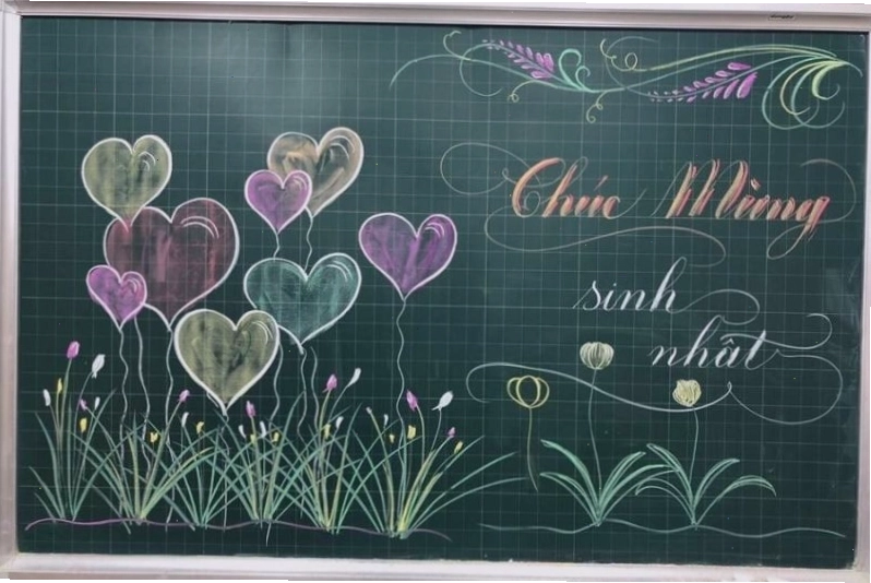 Quá trình vẽ và trang trí bảng sinh nhật chi tiết