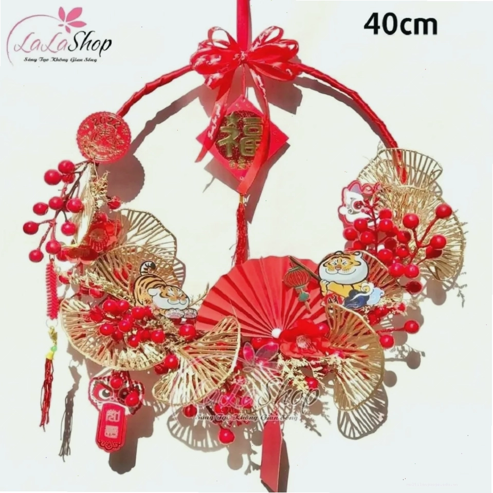 Quạt Giấy Đỏ Trang Trí Tết 2026 với các kích thước 20cm, 25cm, 30cm