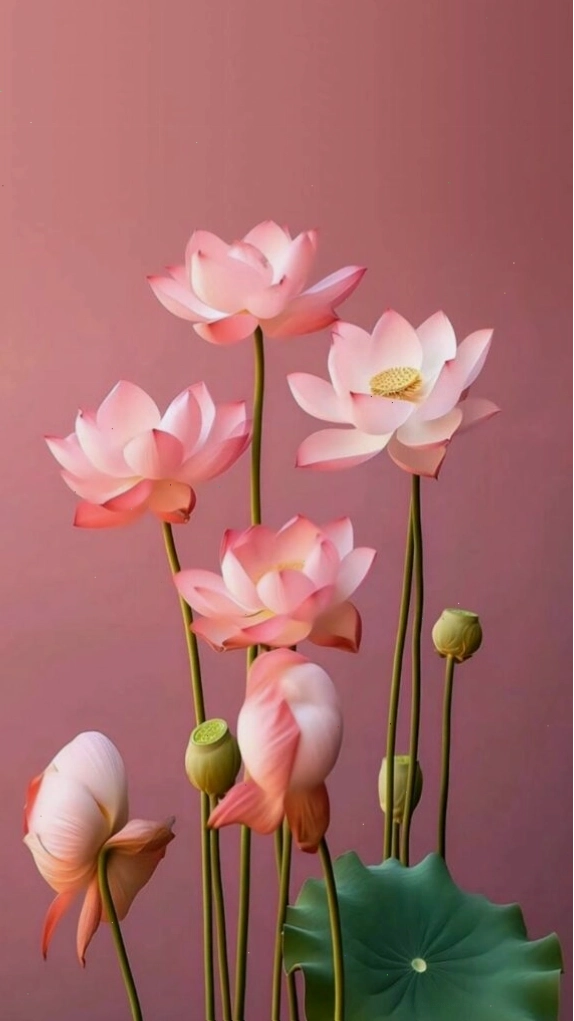 Sen hồng thuần khiết nở rộ vào buổi sớm mai