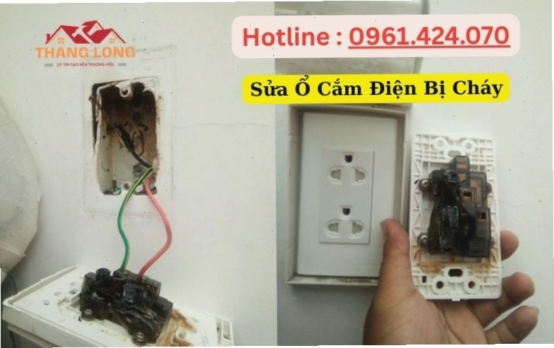Sửa ổ cắm điện bị cháy và lỏng lẻo