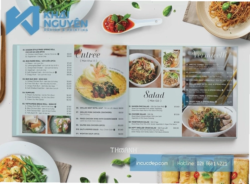 Thiết kế menu cho nhà hàng với khí chất riêng biệt