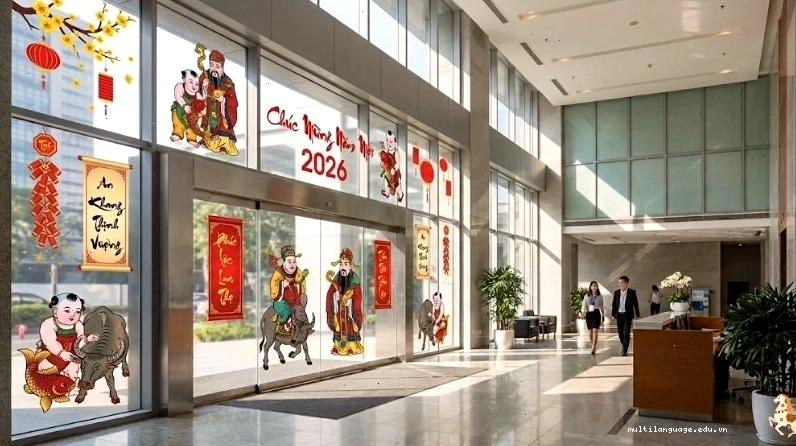 Tổng hợp các mẫu decal trang trí Tết đẹp mắt