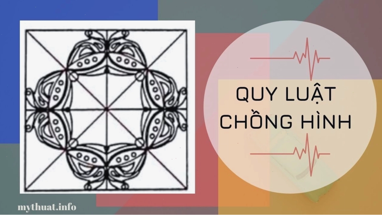 Trang trí hình vuông với quy luật chồng hình tạo chiều sâu