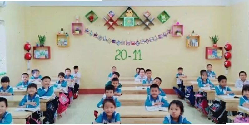 Trang trí lớp học 20/11 với các tác phẩm nghệ thuật của học sinh
