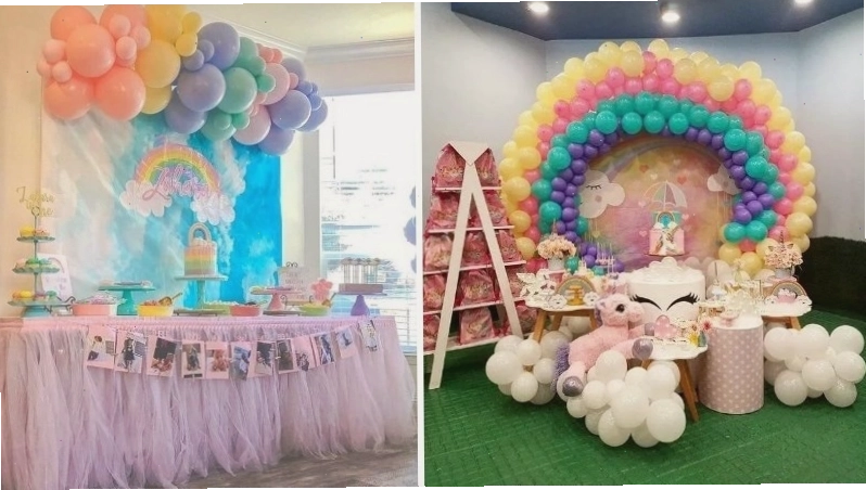 Trang trí sinh nhật lấy cảm hứng từ cầu vồng