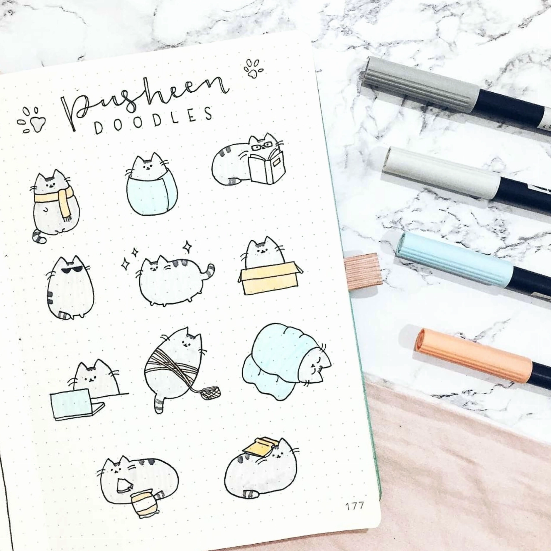 Trang trí sổ tay bằng hình vẽ doodle đơn giản và độc đáo