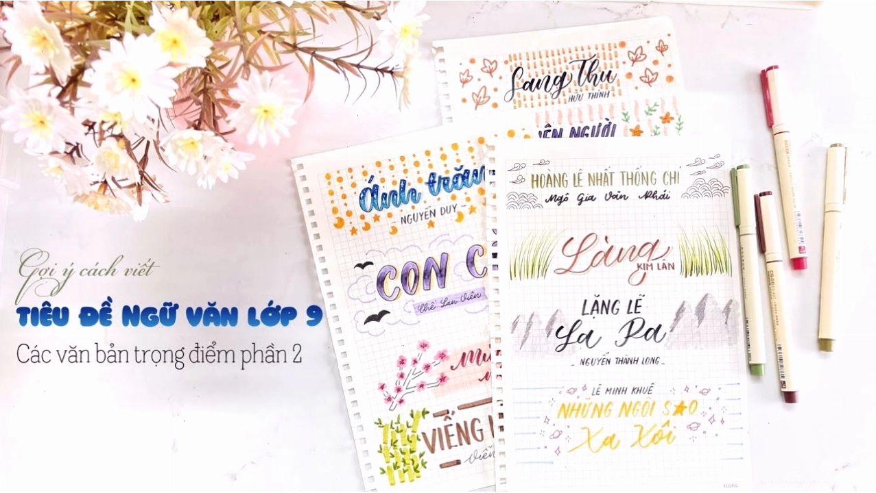 Trang trí tiêu đề bài học Ngữ văn với phong cách độc đáo