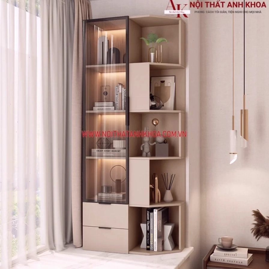 Tủ trang trí phòng khách đẹp hiện đại
