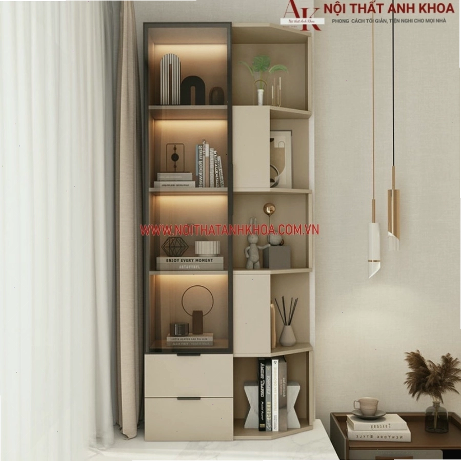 Tủ trang trí phòng khách sang trọng
