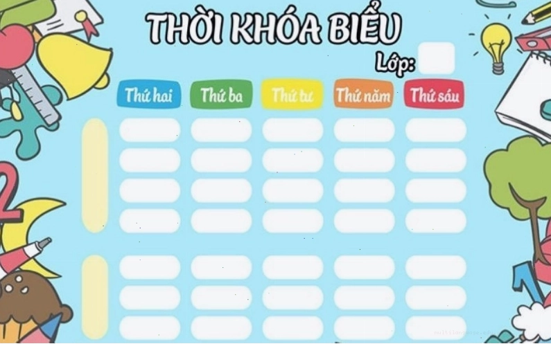 Tùy chỉnh mẫu thời khóa biểu có sẵn trên Canva