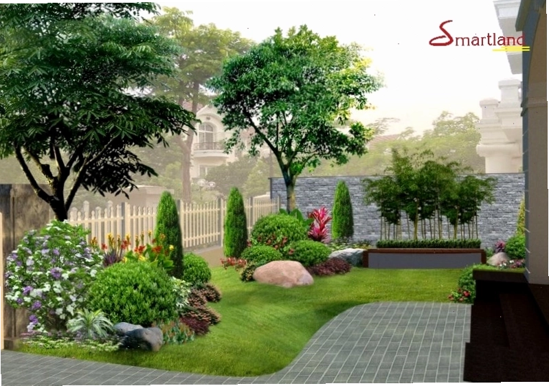 Vườn thiền với cát trắng và đá cuội tạo không gian yên bình