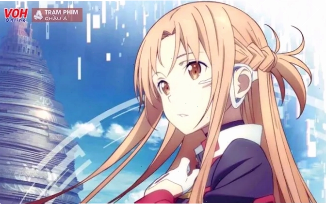Yuuki Asuna với mái tóc màu hạt dẻ trong Sword Art Online