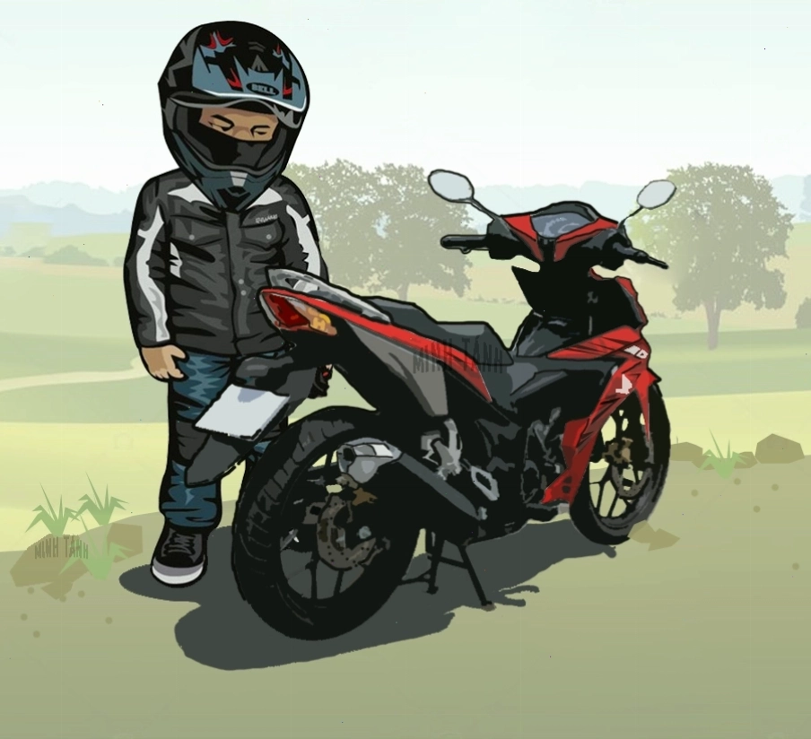 Bộ ảnh xe Honda Winner 150 phong cách hoạt hình chibi độc đáo phần 1