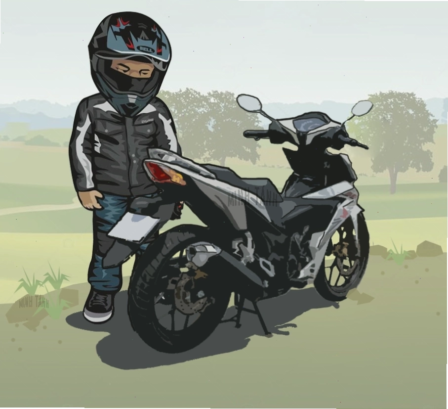 Mẫu xe Honda Winner 150 chibi với phối màu sắc nét