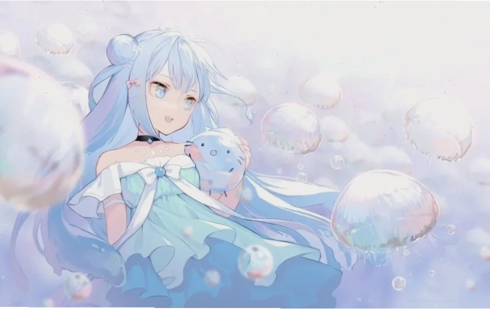 sưu tầm ảnh anime girl tóc xanh