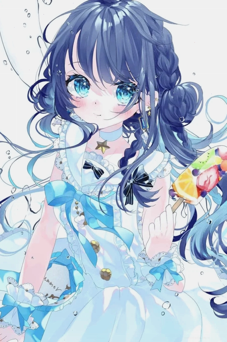 sưu tầm ảnh anime girl tóc xanh
