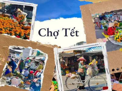 Ảnh chợ Tết Việt Nam rực rỡ sắc xuân truyền thống