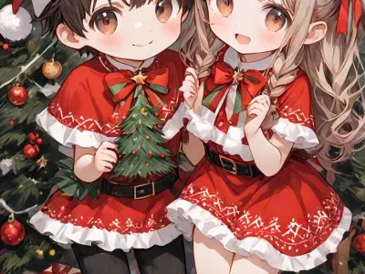 Ảnh chibi Giáng Sinh phong cách anime siêu đáng yêu