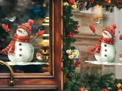 Cách trang trí noel cửa kính đẹp mắt cho không gian lễ hội