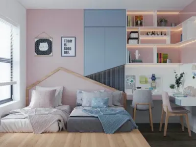 Trang trí phòng bé gái xinh xắn và tiện nghi cho gia đình