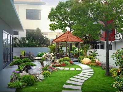Sân vườn đẹp đơn giản: Ý tưởng thiết kế và cách chăm sóc